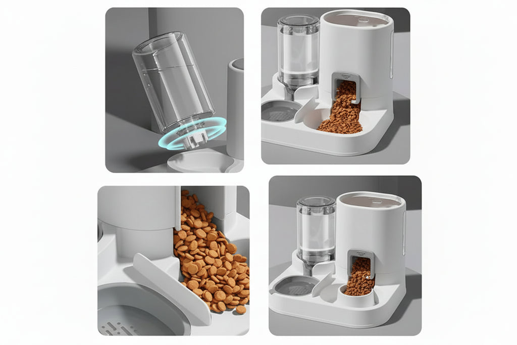 Distributeur 2-en-1 Chat (Eau & Croquettes)